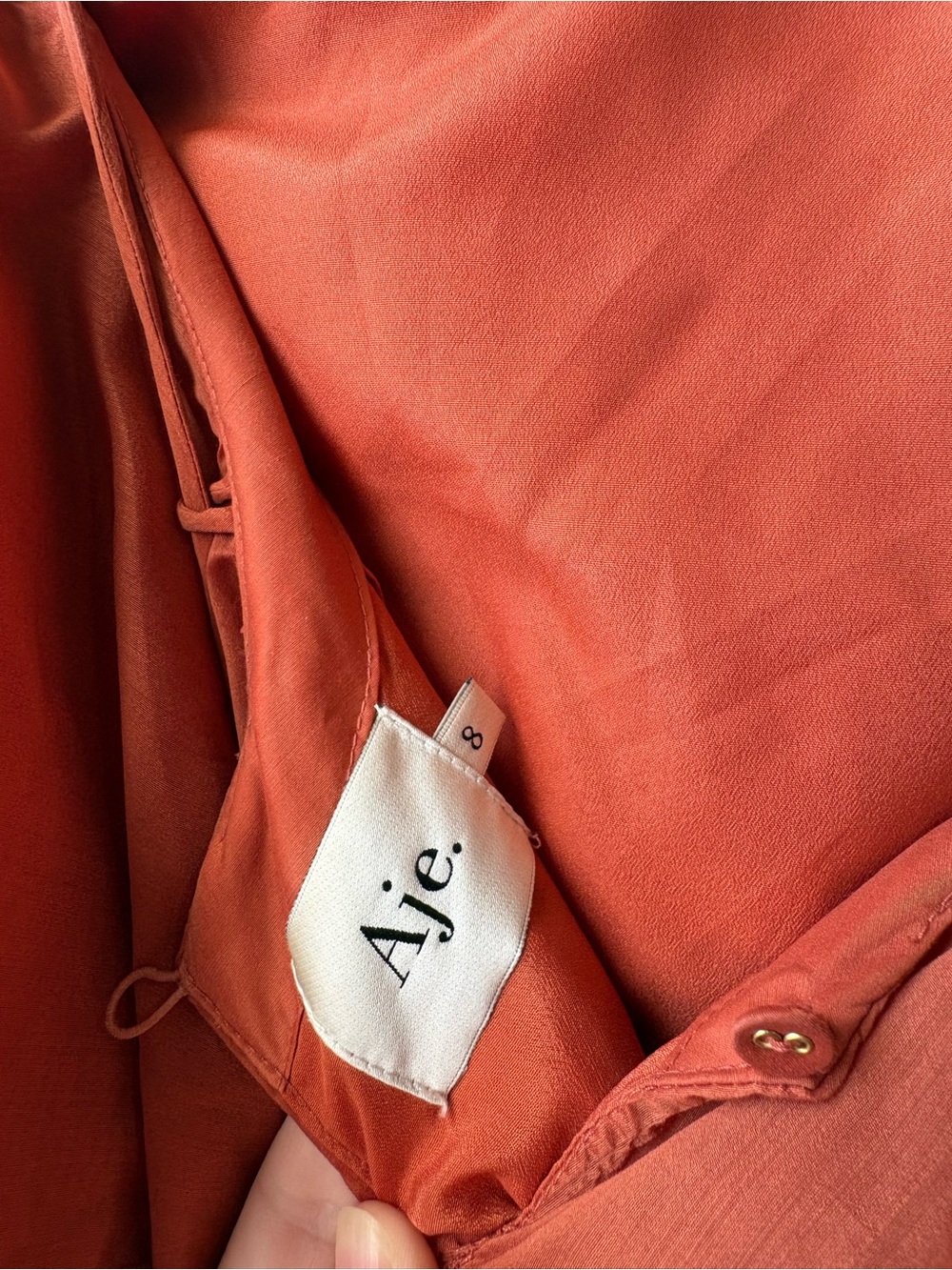 Aje Pandorea Coral Clay Tiered Maxi Dress with Floral Rosette - Picture 7 of 8